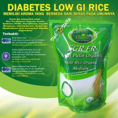 Beras Diabetes Organik 2 kg - BERAS DIABETES LOW GI White Rice - Beras Organik HOTEL 2kg - Sugar Fre
