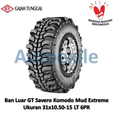 Ban Luar GT 31x10.50-15 LT 6PR Savero Komodo Mud Extreme Bias Tubeless Mobil Offroad MT SUV 4x4 31x1