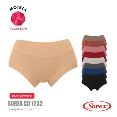 Sorex Celana Dalam Wanita - CD 1232 - Midi Panty - Stretch Soft Katun Merah M