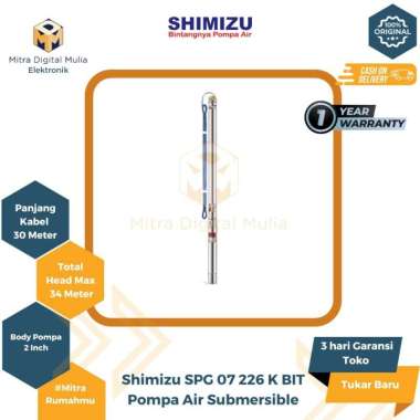 Shimizu SPG 07 226 K BIT Pompa Air Submersible 2 Inch dengan Kabel 0.2