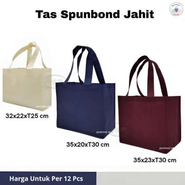 Tas Spunbond Kotak Ukuran 35x20x30 (Tas Jahit) Cream 32x22xT25