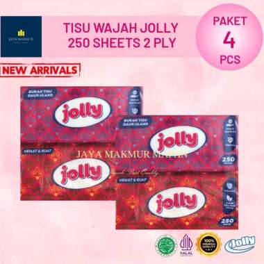 TISSUE JOLLY 250 SHEETS 2 PLY FACIAL TISSUE