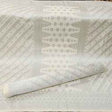KAIN SONGKET PALEMBANG TENUN TANGAN LEPUS HALUS putih