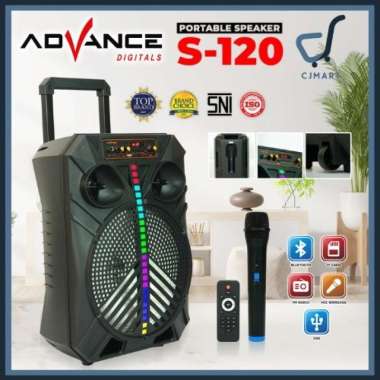 Speaker Advance Bluetooth Music Karaoke S-120 12inch Free Mic S120 12"