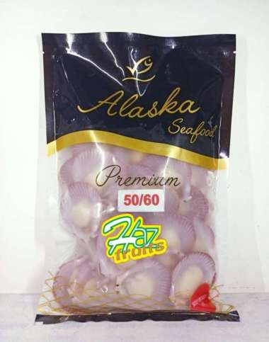 Kerang Srimping Bersih Ukuran 50/60 - 500 Gram I HALF SHELL SCALLOP