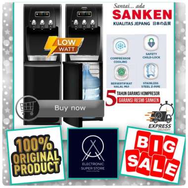 SANKEN DISPENSER HWD-C500E C505M HWDC505M GALON BAWAH KOMPRESOR STAINLESS STEEL SUPER LOW WATT BOTTO
