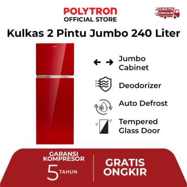 POLYTRON Belleza Jumbo Kulkas 2 Pintu 220 Liter PRW 25MNR