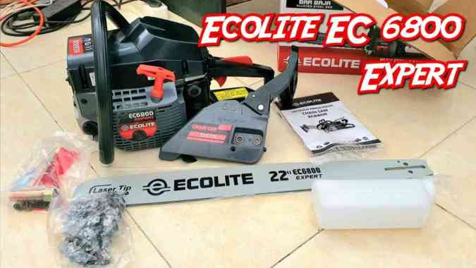 Mesin Chainsaw ECOLITE EC6800 Complete Bar Baja 22 inchi
