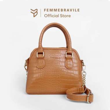 Femmebravile Sling Bag Tas Selempang Wanita Fashion Women Shoulder bag Femo S Croco Bag Taned