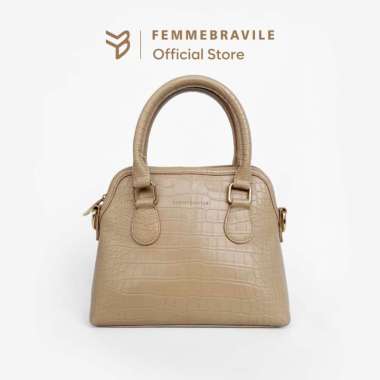 Femmebravile Sling Bag Tas Selempang Wanita Fashion Women Shoulder bag Femo S Croco Bag Mocca