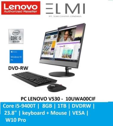 LENOVO ALL IN ONE V530-0cif i5-9400T 8GB 256GB,1TB 23.8" W10-PRO BLACK
