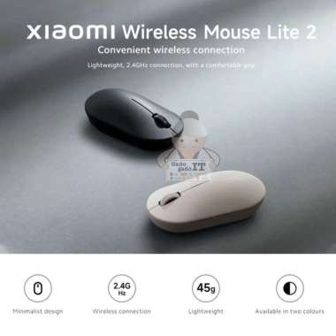 Mouse Xiaomi Wireless Mouse Lite 2 Mi Mouse Wireless 2.4Ghz 1000 DPI Putih