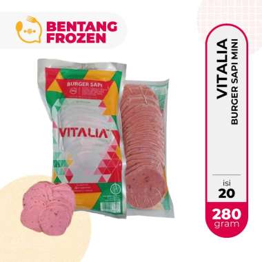 Daging Burger Sapi Vitalia Mini 280gr isi 20 Vitalia Beef Patty Burger