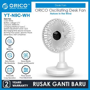 ORICO Oscillating Desk Fan 3000mAh - YT-N9C Blue