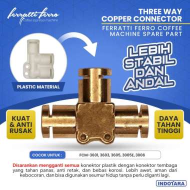 Three Way Connector Copper - Ferratti Ferro FCM3605 FCM3601 FCM3603