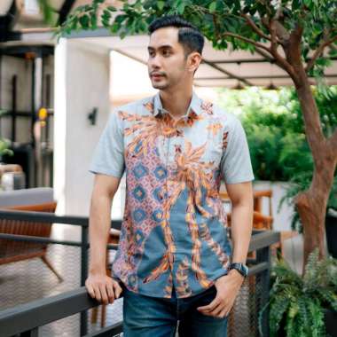 My Aksa Batik Pria Kemeja Pendek Henry Honey L