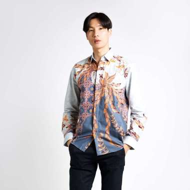 My Aksa Batik Pria Kemeja Panjang Furing Henry Honey S