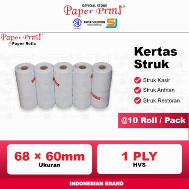 Kertas Struk Kasir Register Roll HVS Paperpryns 1PLY 68 x 60mm (@10 Roll)