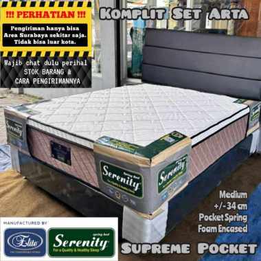 Komplit Set Arta + Springbed Elite Serenity Supreme Pocket with Foam Encased ( Kasur + Divan + Sanda