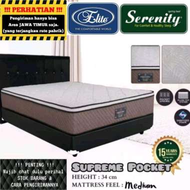 Full Set Ori + Springbed Elite Serenity Supreme Pocket with Foam Encased ( kasur + divan sandaran or