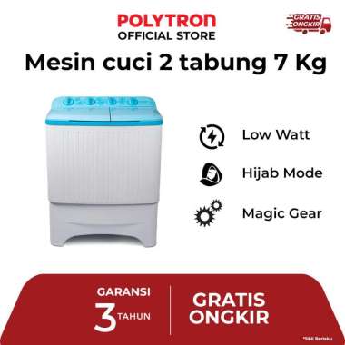 Polytron Mesin Cuci 2 Tabung PWM 7073 - Kapasitas 7 Kg