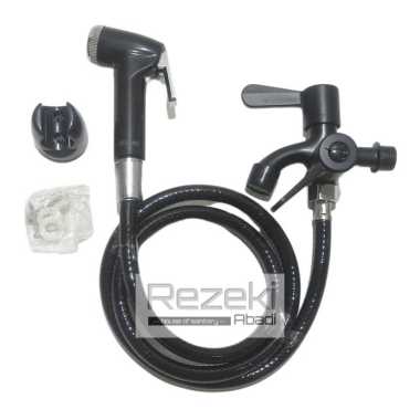 Paket Bundling Jet Shower Komplit Kran Cabang Hitam Series - Shower kloset - Shower Cebok Paket Sela