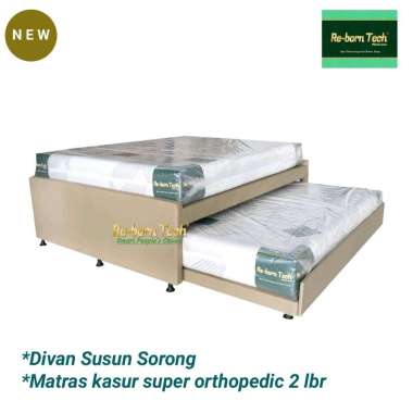 Re-born Tech divan dipan sorong tempat tidur 2 in 1+ Matras orthopedic 160x200