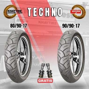 SEPASANG Ban Motor Bebek // ASPIRA MAXIO TECHNO 80/90-17 dan 90/90-17 Tubeless