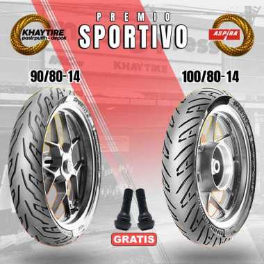 SEPASANG Ban Motor Matic // ASPIRA PREMIO SPORTIVO 90/80-14 dan 100/80-14 Tubeless