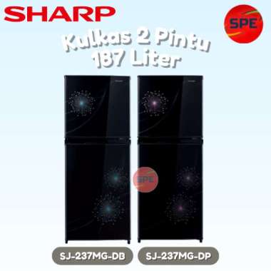 KULKAS 2 PINTU SHARP KAPASITAS 187 LITER SJ-237MG-DB/DP GARANSI RESMI (MEDAN)
