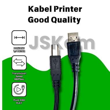 Kabel USB 2.0 JST Line Black Good 5m / Kabel Printer 2.0 Black 5m
