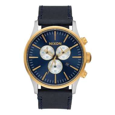 Nixon Cannon Gunmetal Blue Crystal A1601427-00 - Orologio da polso da uomo, cinturino in acciaio inox colore grigio