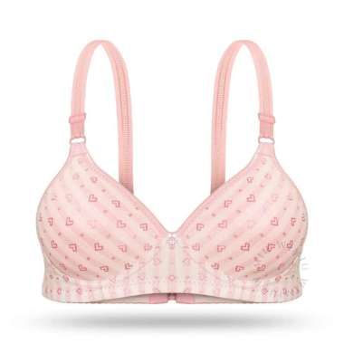 Wimiu BH Wanita Bra Wanita Motif Hati Busa Tipis Tanpa Kawat 100095 Blue 40