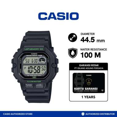 Casio Digital Jam Tangan Pria Strap Karet WS-1400H WS 1400H 1AVDF Original
