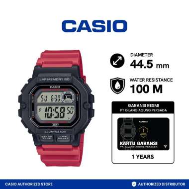 Casio Digital Jam Tangan Pria Strap Karet WS-1400H WS 1400H 4AVDF Original