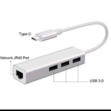 USB Type-C to LAN with USB Hub 3Port Adapter Multi- Function - Type C to Lan ethernet adapter