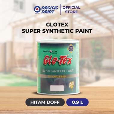 Glotex Super Synthetic Paint-Cat (Kayu & Besi)-HITAM DOFF-0.9liter HITAM DOFF