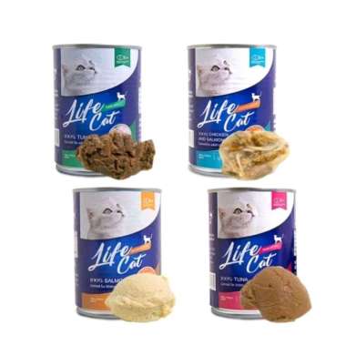 Life Cat kaleng 400gr. Life Cat wet food kitten/dewasa Salmon Kitten