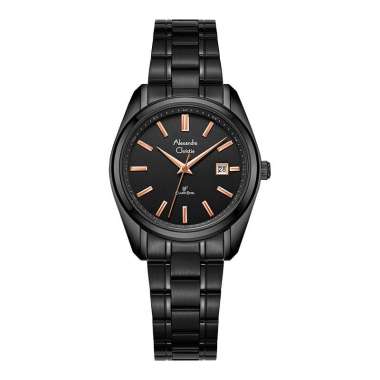 Jam Tangan Wanita Alexandre Christie Classic Steel AC 8660 LD BIPBARG Ladies Black Dial Black Stainl
