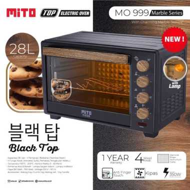 Oven Listrik Mito MO-999 TOP 28 Liter - Electric Oven MITO MO999 Wood HITAM MARBLE