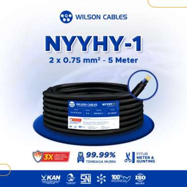NYYHY-1 2x0.75 mm2 - Kabel Listrik Tembaga Wilson 5 Meter