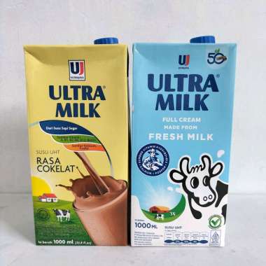 Susu Ultra Milk UHT Full cream & Cokelat 1 liter Full Cream 1L
