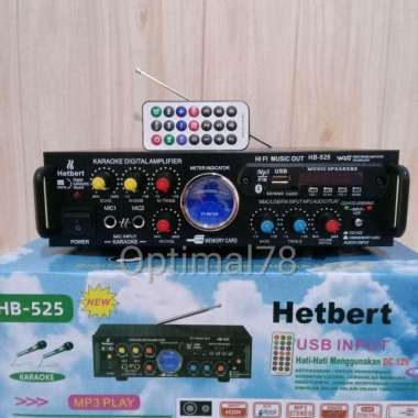 Power Amplifier HETBERT HB-525 BLUETOOTH USB RADIO AC/DC
