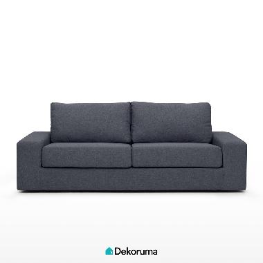 Dekoruma MICHI Sofa Minimalis 3 Seater Kain / Kursi Sofa Ruang Tamu Modern 3 Dudukan Kain ABU - ABU 