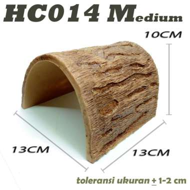 HC038 HIDING CAVE TREE LOG BATANG POHON KAYU TEMPAT SEMBUNYI REPTILE KURA KURA DARAT SULCATA GECKO I