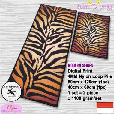 Tren-D-rugs Keset kaki digital print dapur panjang lorong anti slip murah kitchen mat 1 set isi 2 pc