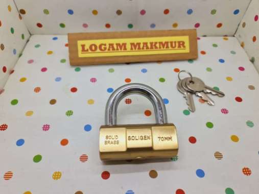 GEMBOK BESAR KUNINGAN ASLI 70MM UNTUK PINTU GUDANG BRANKAS - SOLIGEN ORIGINAL