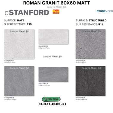 ROMAN GRANIT STANFORD BLACK KW1 60X60CM 1.08METER KASAR per dus