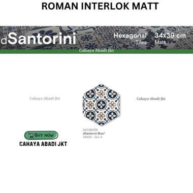 ROMAN KERAMIK Hexagonal dSantorini Blue 34x39 GH348059(House of Roman)