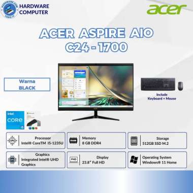 ACER PC ALL IN ONE C24-1700 i5-1235U 8GB 512GB SSD 23,8" FHD OHS W11